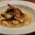 海鮮フランス料理 尾野 - 淡路産スズキのソテー