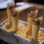 スペイン料理Pablo - フォアグラとトウモロコシのコノス