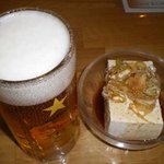 はらまちユッサ - 生ビールと冷奴です