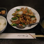 Izakayasirohige - 鶏肉と海老のカシューナッツ炒め定食