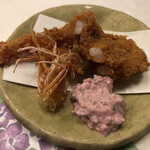 旬菜 おぐら家 - 足赤海老サクサク揚げ