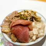 うを徳 - 2020.6 また来てねYさん丼（湯葉じゃこ山椒の炊いたん、マグロ生姜煮、芋茎、大トロ）