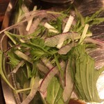 ダルバート食堂 - 水菜と紫玉葱