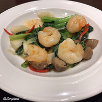 中国料理 豪華 - 海老と青菜の香り炒め