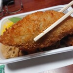 Yotsuba Kashin - 【2020.6.14(日)】のり唐白身フライ弁当(大盛)550円→275円の白身魚フライ