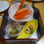Ebina Koura Honten - 茹で蟹、小鉢