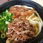 セルフうどん小麦や  - 肉うどんにしてみました