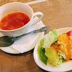 Youshokutei Azeria - ランチセット サラダ＆スープ