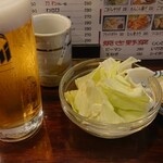 壱鳥 - 生ビールと付きだし