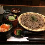 そじ坊 堺東ショップ南海店 - R.1.10.1.昼 サーモン塩麹漬けご飯定食 960円税込・そば半玉増量 +70円税込