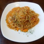 麦わら帽子 - 「ビスク仕上げの…パスタ」1150円。