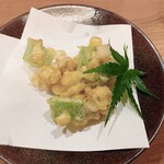 魚菜屋 常峰 - とうもろこしの天ぷら（付け出し）