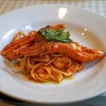 Osteria Pino Giovane - 手長エビのトマトクリームソース　タリアテッレ