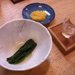 ら すとらあだ - ほうれん草のお浸し、豆カレー（2012.5.28）