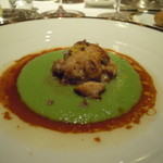 レ セゾン - 12.5白味噌クリーム・柚子・紫蘇で風味付けたリ ド ヴォー　グリーンアスパラガスのミモザ仕立て