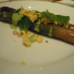 レ セゾン - 12.5白味噌クリーム・柚子・紫蘇で風味付けたリ ド ヴォー　グリーンアスパラガスのミモザ仕立て