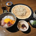 Wasourakuza Ooki - お昼の自家製手打ちそばと丼ぶりセット ￥1000- 