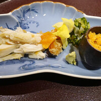 馳走 啐啄一十  - 「土佐酢ジュレ」
                    「山口県渡り蟹と岡山の本みる貝」
