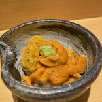 鮨　樋口 - 雲丹の食べ比べ♪礼文と徳島の＼(^o^)／