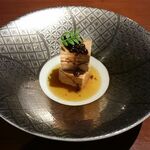 日本料理　「十二颯」 - 前菜のアンコウ