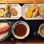 陣屋 - 「天ぷら定食」（790円）＋「博多老舗の辛子明太子」（200円）をいただきました。