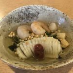 一陽 - 2000円ランチの前菜① エビとはもの酢和え