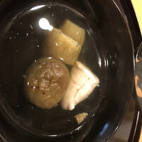懐石料理 はし本 - 河豚白子真空調理、青梅、焼き茄子