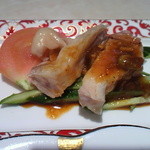 中国菜館 花梨 - 蒸し鶏とキュウリのサラダ