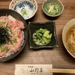 Sanyasou - ネギトロ丼とミニ蕎麦セット　900円