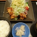 夢庵 - 若鶏の唐揚げ油淋鶏風ランチ599円(税別)