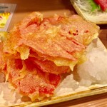 海鮮屋台 おくまん - 紅生姜の天ぷら
