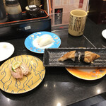 Mawaru Toyamawan Sushi Tama - のどぐろあぶり　焼穴子　あおりいか