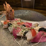 MILLE FIORI - 赤海老のカルパッチョ（￥1200）