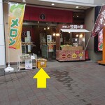 一粒の栗 - プラケースの上のメロンが100円/個です