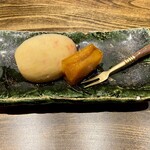 温石 - デザート
      桃と枇杷ゼリー寄せ