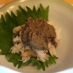 季節料理 よし野 - お通し（蟹と蟹みそ）