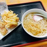 三よし - かけうどんと、かき揚げ