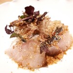 炭火割烹 白坂 - ⚫縞あじ胡麻よごし