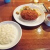 洋食屋 金長 - 料理写真:メンチカツ ライス・スープセット！メンチカツの大きさ伝わるでしょうか？