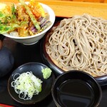 そば 永盛 - オイラは大盛りに､天丼。