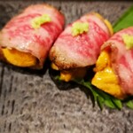 旬魚旬菜まるとび - 仙台牛の雲丹巻き