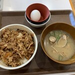 Sukiya - 牛丼あさり汁たまごセット【2020.6】