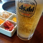 焼肉・冷麺 三千里 - 生ビール(アサヒ)500円