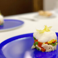 Ristorante 迫 - ホタテと夏野菜 トマトのエスプーマ