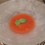 鉄板焼　銀明翠 - スイカの冷製スープ