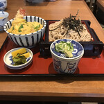 盛田屋 - 天とじ丼蕎麦セイロ 1250円