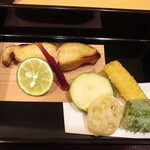 一魁 - 鰆の西京焼き・野菜の天ぷら