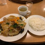 南海飯店 - かたい焼ソバ＋ライス