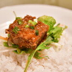 サイゴンレストラン - 【サイゴンセット＠1,480円】旬の野菜とビーフシチューライス：ビーフをお米に乗せて。