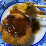 割烹 丸一 - カボチャフライ。